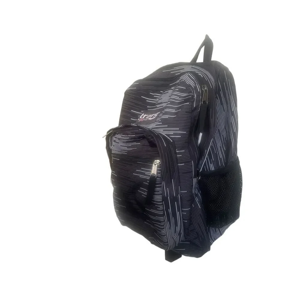 Jansport Unisex Black Striped Adjustable Shoulder Straps Trans Backpack